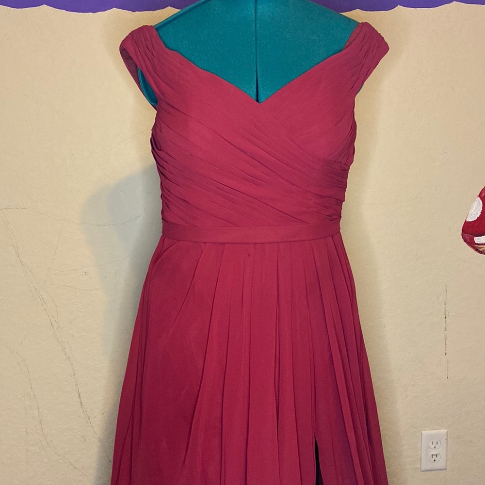 Burgundy Red Bridesmaids Gown